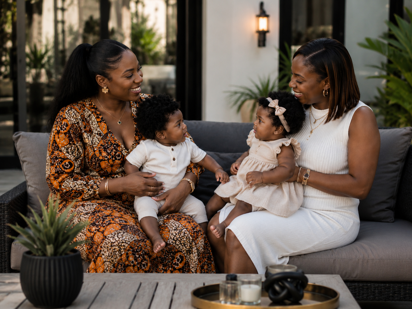 Two Nigerian mums connecting with their babies